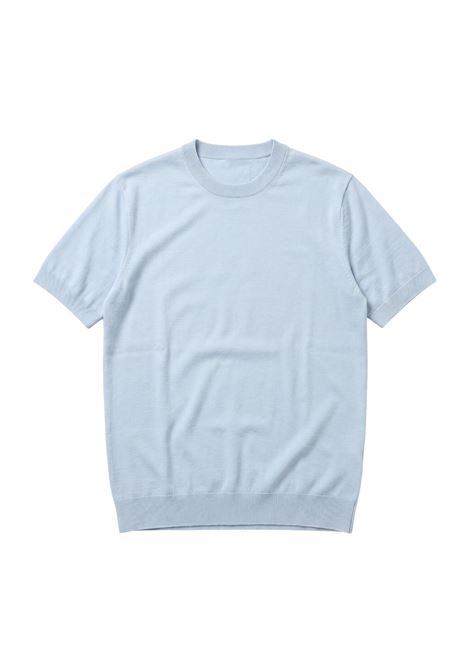 Paolo Pecora Milano Men's Gauge 16 Crewneck Knit - Light Blue 6449 PAOLO PECORA |  | A009 F1006449